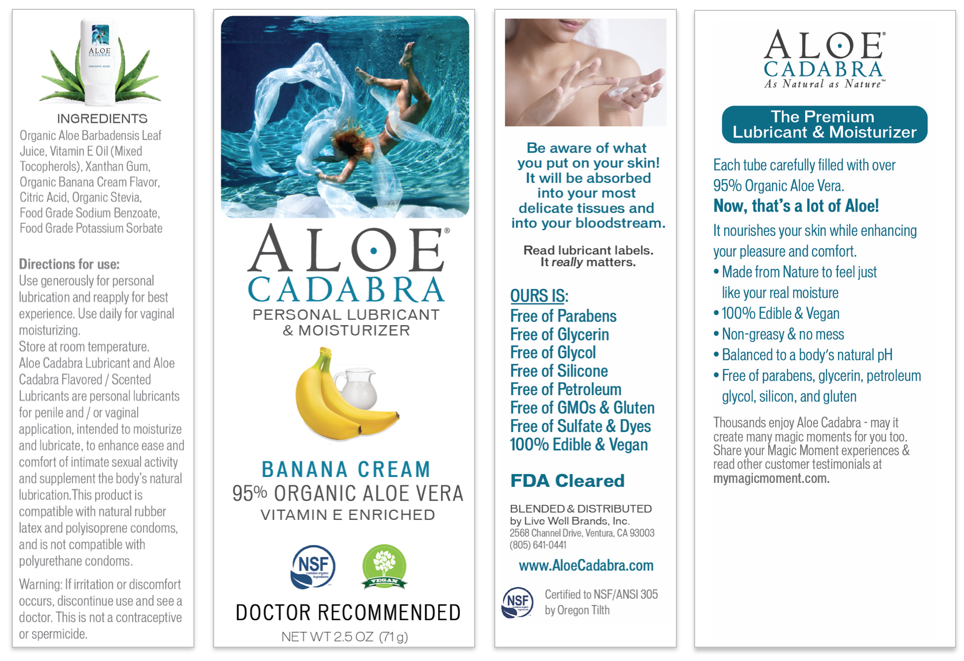 Taste Banana Cream lubricant aloe vera based